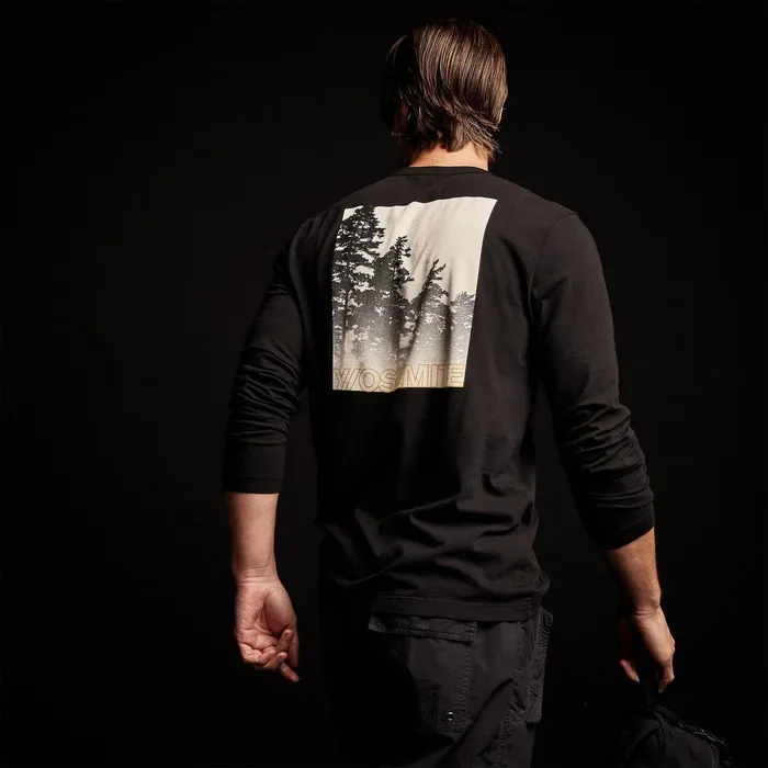 MEN James Perse ASPEN COLLECTION Mountain Terrain Graphic Tee Black
