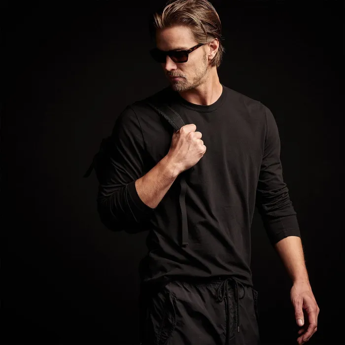 MEN James Perse ASPEN COLLECTION Mountain Terrain Graphic Tee Black