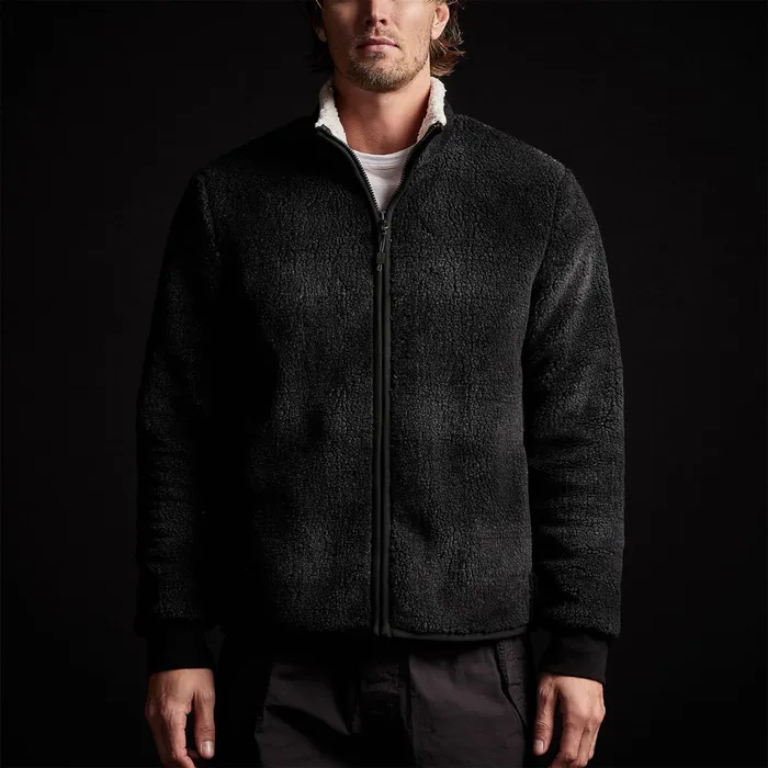 MEN James Perse JACKETSOUTERWEAR Bonfire Sherpa Jacket Carbonblack Plaid