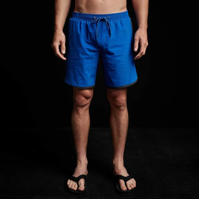 MEN James Perse Performance Swim YOSEMITE Curved Hem Board Short Baltic Blueoxide
