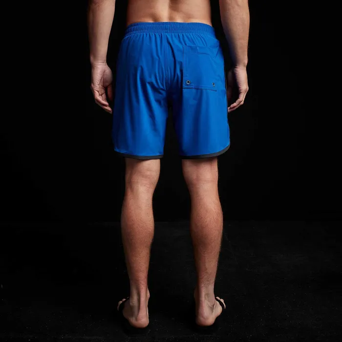 MEN James Perse Performance Swim YOSEMITE Curved Hem Board Short Baltic Blueoxide