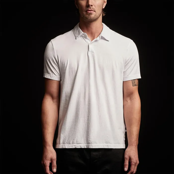 MEN James Perse POLOSNOVELTY TOPS Sueded Jersey Polo White