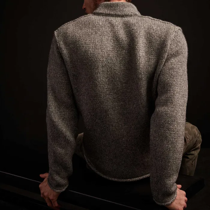 MEN James Perse SWEATERS Wool Blend Button Up Cardigan Heather Grey