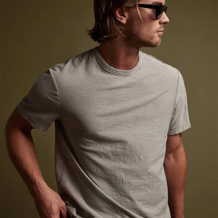 MEN James Perse TSHIRTS Reverse Slub Jersey Short Sleeve Crew Silt Pigment