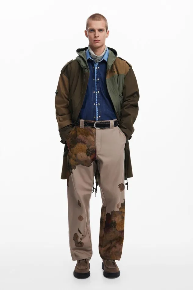 Men Jeans And Trousers Desigual Floral Print Pants