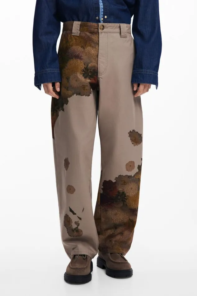 Men Jeans And Trousers Desigual Floral Print Pants