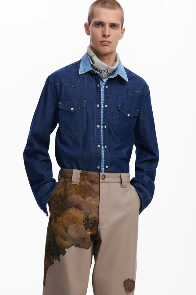 Men Jeans And Trousers Desigual Floral Print Pants