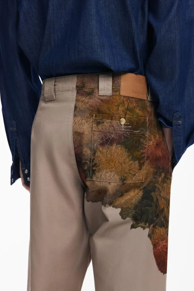Men Jeans And Trousers Desigual Floral Print Pants