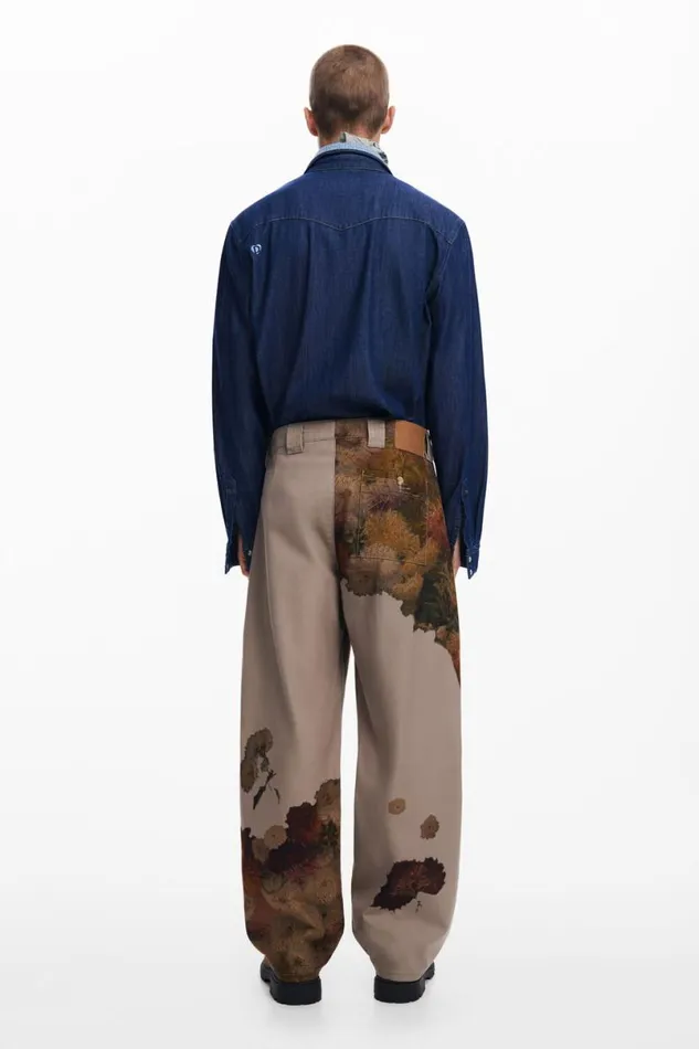 Men Jeans And Trousers Desigual Floral Print Pants