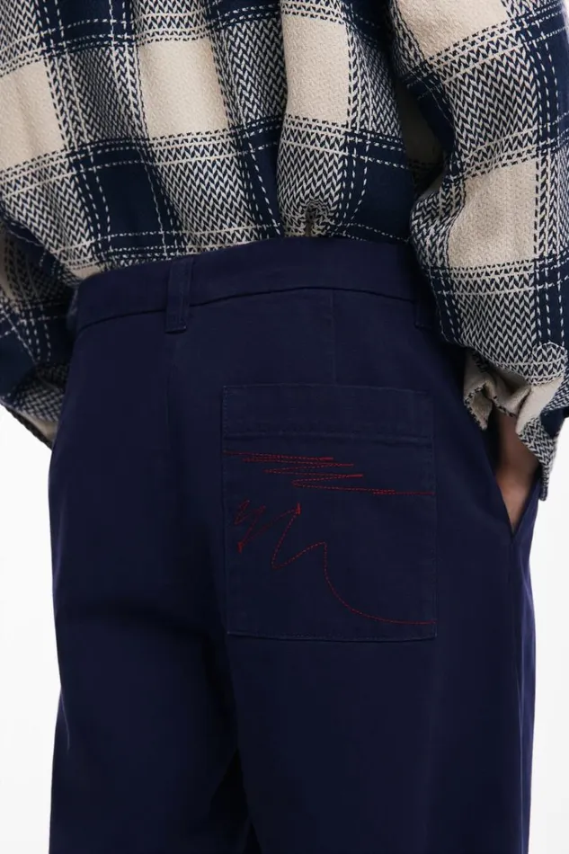 Men Jeans And Trousers Desigual Structured Straight Pants