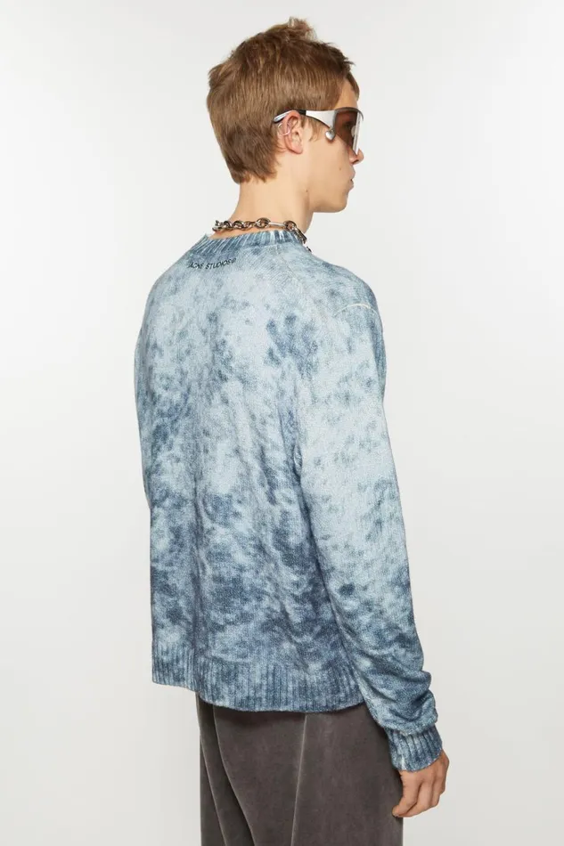 Men Jumper Acid Print Navypale Blue Acne Studios Knitwear
