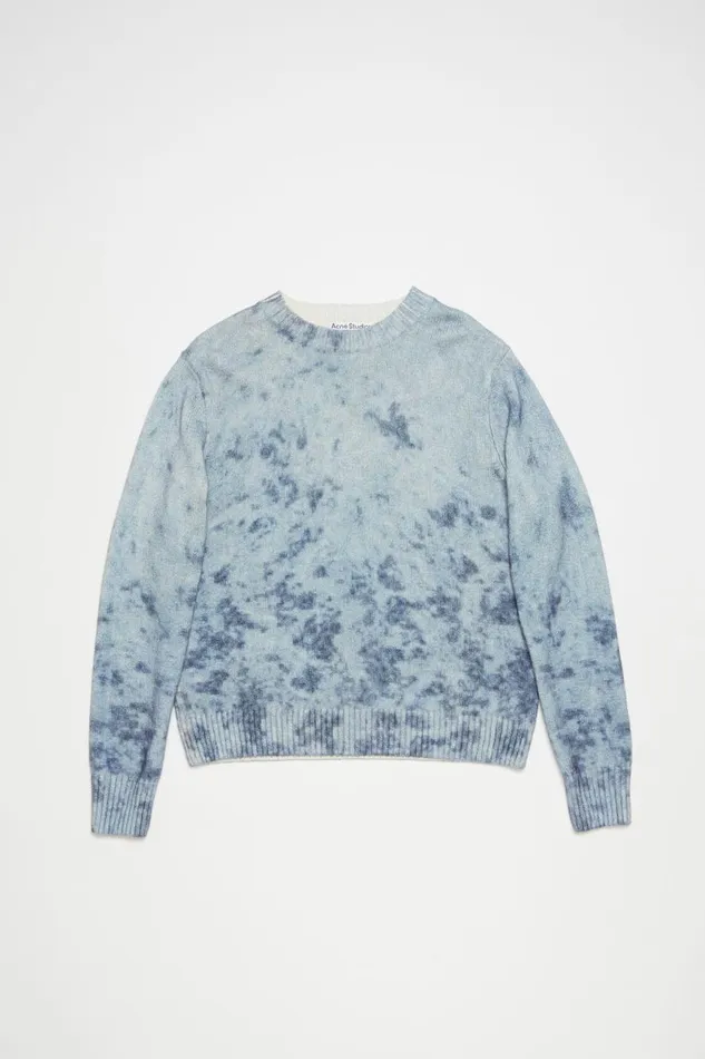 Men Jumper Acid Print Navypale Blue Acne Studios Knitwear