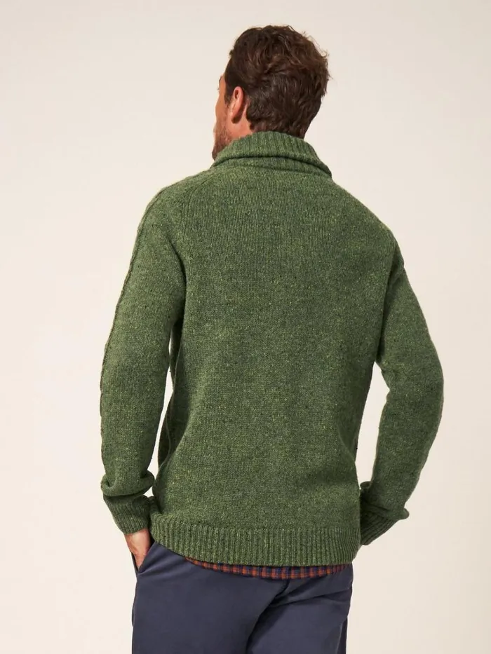 Men KNITWEAR White Stuff Arundel Shawl Dark Green Men KNITWEAR White Stuff Arundel Shawl Dark Green