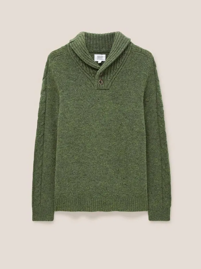Men KNITWEAR White Stuff Arundel Shawl Dark Green Men KNITWEAR White Stuff Arundel Shawl Dark Green