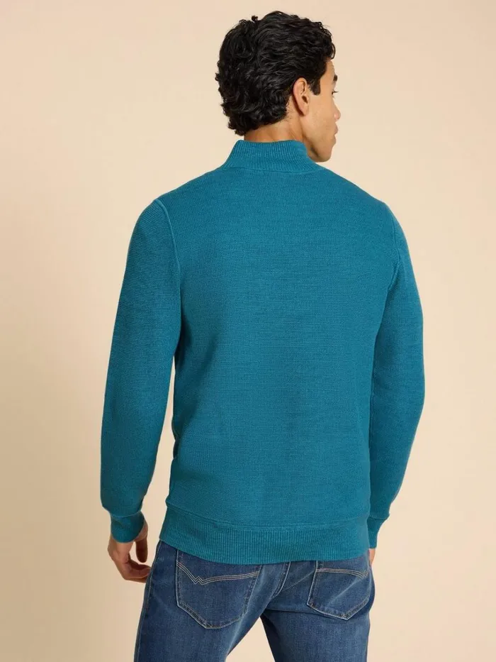 Men KNITWEAR White Stuff Attadale Funnel Neck Jumper Mid Teal Men KNITWEAR White Stuff Attadale Funnel Neck Jumper Mid Teal