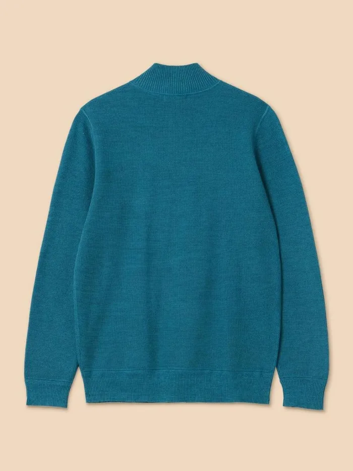 Men KNITWEAR White Stuff Attadale Funnel Neck Jumper Mid Teal Men KNITWEAR White Stuff Attadale Funnel Neck Jumper Mid Teal