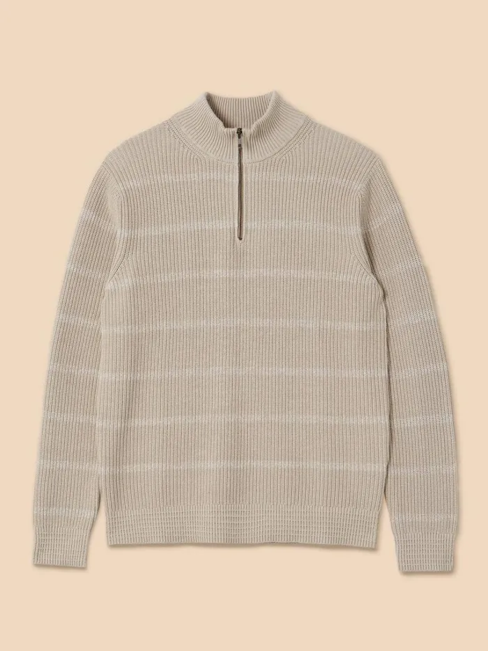 Men KNITWEAR White Stuff Breton Funnel Neck Jumper Light Natural Men KNITWEAR White Stuff Breton Funnel Neck Jumper Light Natural
