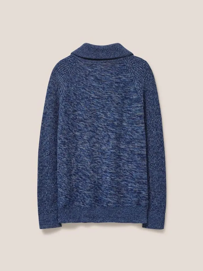 Men KNITWEAR White Stuff Lakewood Zip Neck Jumper Chambray Blue Men KNITWEAR White Stuff Lakewood Zip Neck Jumper Chambray Blue