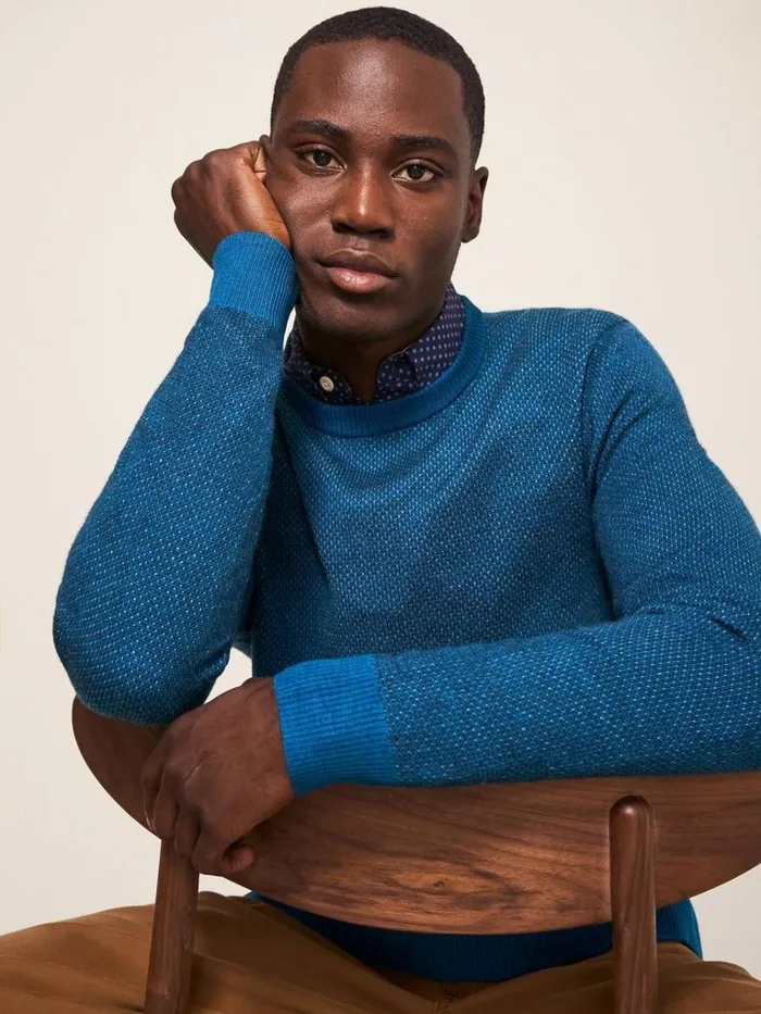 Men KNITWEAR White Stuff Newport Merino Wool Jumper Mid Teal
