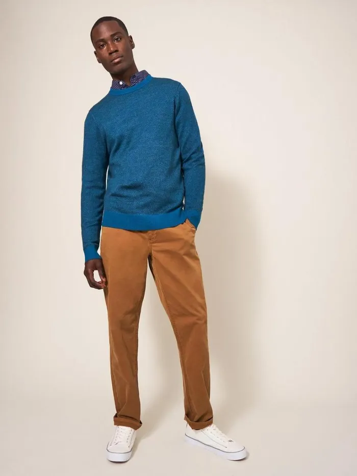 Men KNITWEAR White Stuff Newport Merino Wool Jumper Mid Teal Men KNITWEAR White Stuff Newport Merino Wool Jumper Mid Teal