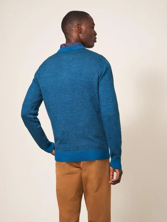 Men KNITWEAR White Stuff Newport Merino Wool Jumper Mid Teal Men KNITWEAR White Stuff Newport Merino Wool Jumper Mid Teal