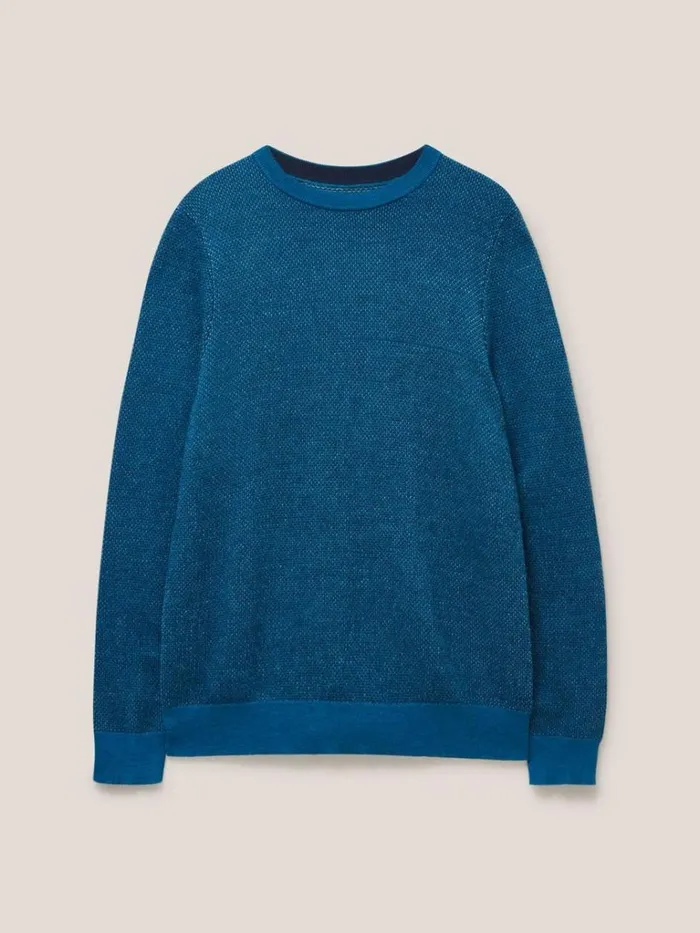 Men KNITWEAR White Stuff Newport Merino Wool Jumper Mid Teal Men KNITWEAR White Stuff Newport Merino Wool Jumper Mid Teal