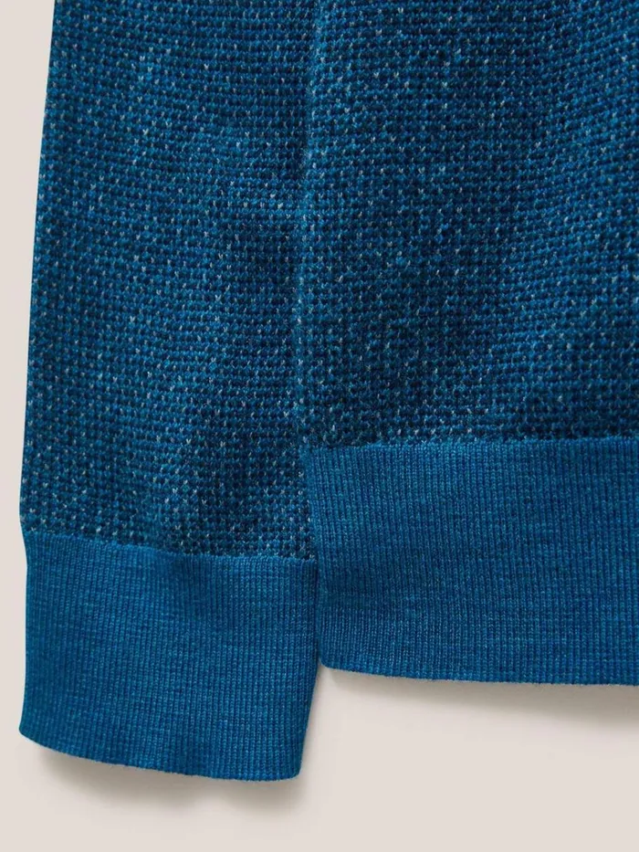 Men KNITWEAR White Stuff Newport Merino Wool Jumper Mid Teal Men KNITWEAR White Stuff Newport Merino Wool Jumper Mid Teal