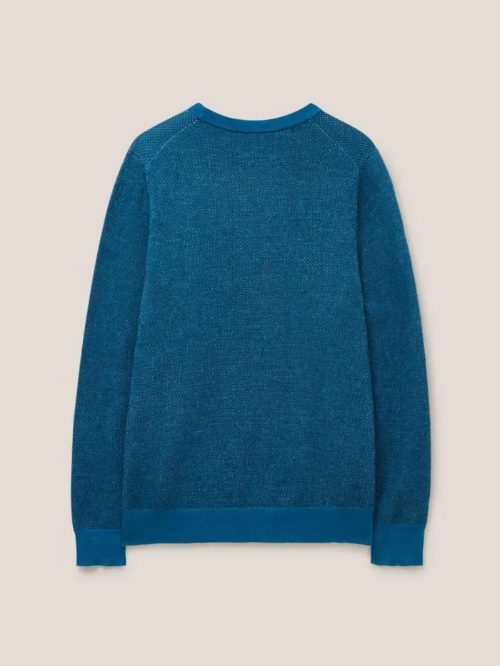Men KNITWEAR White Stuff Newport Merino Wool Jumper Mid Teal Men KNITWEAR White Stuff Newport Merino Wool Jumper Mid Teal