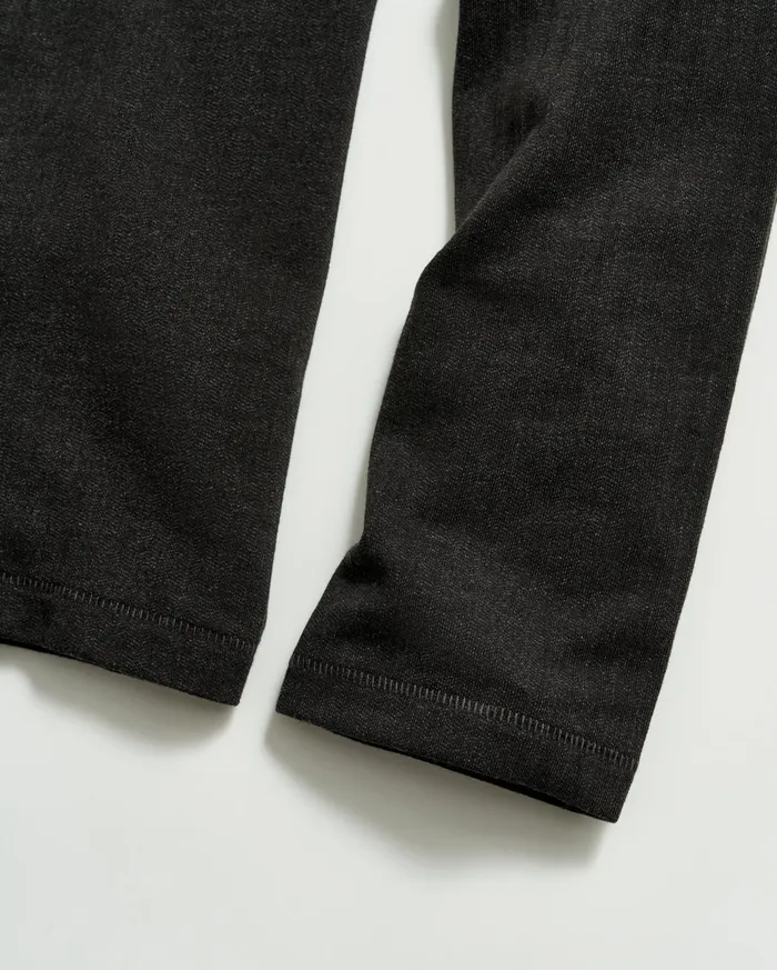 Men LS Herringbone Polo Jet Black Billy Reid Polos Tees and Henleys