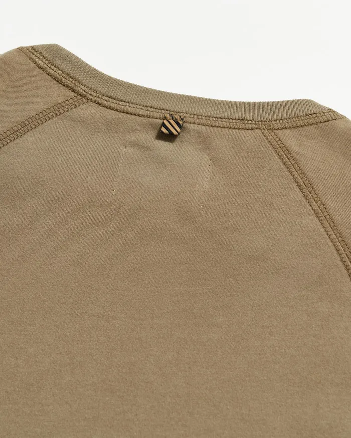 Men LS Sueded Cotton Crew Moss Green Billy Reid Sweaters and Sweatshirts