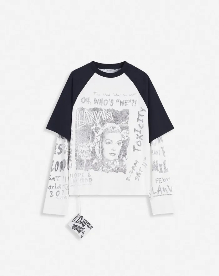 Men Lanvin Coats and Jackets Lanvin X Future Longsleeved Print Tshirt Black