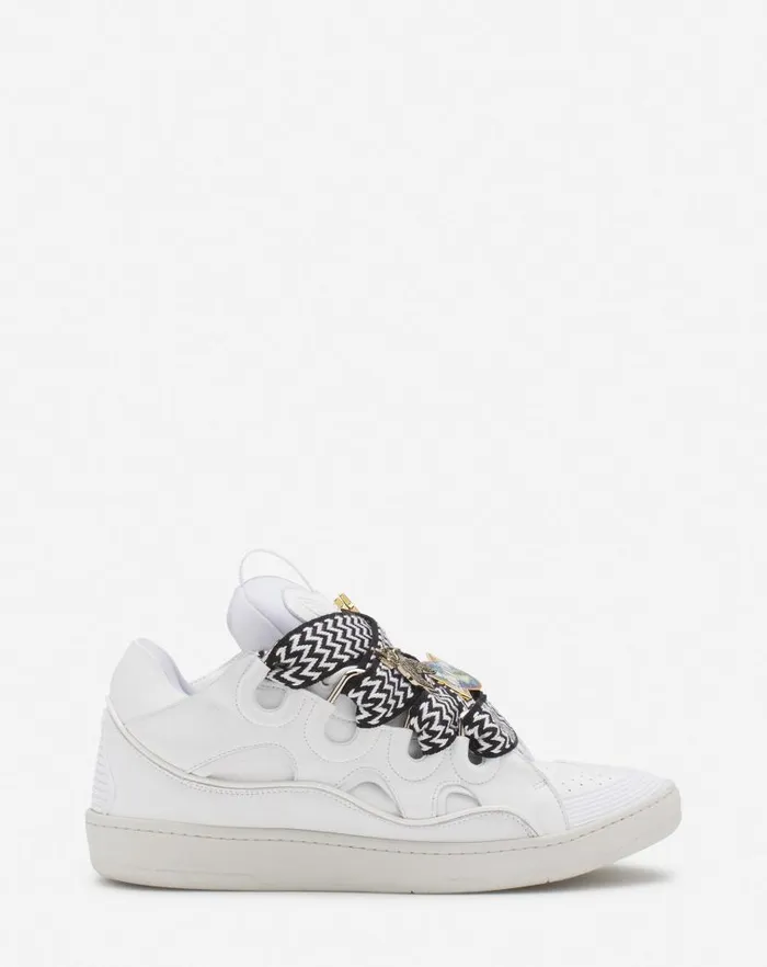 Men Lanvin Curb Lanvin X Future Curb 30 Leather Sneakers For Men Whiteblack