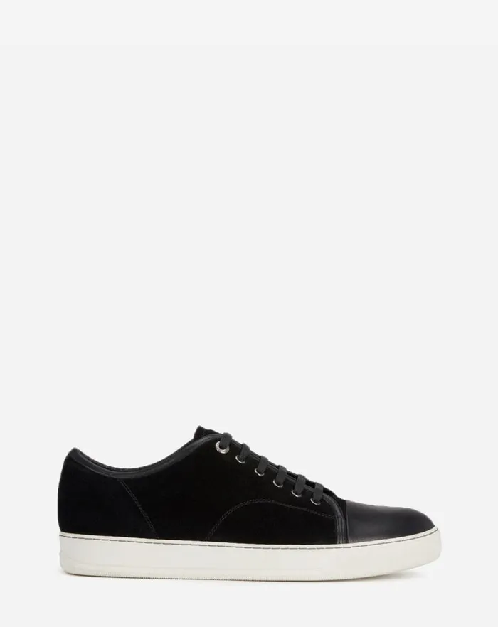 Men Lanvin DBB1 Dbb1 Leather And Suede Sneakers Black