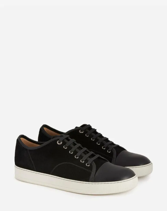 Men Lanvin DBB1 Dbb1 Leather And Suede Sneakers Black