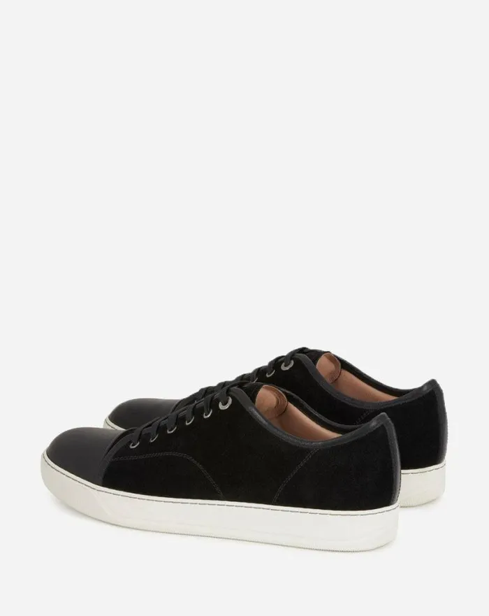 Men Lanvin DBB1 Dbb1 Leather And Suede Sneakers Black