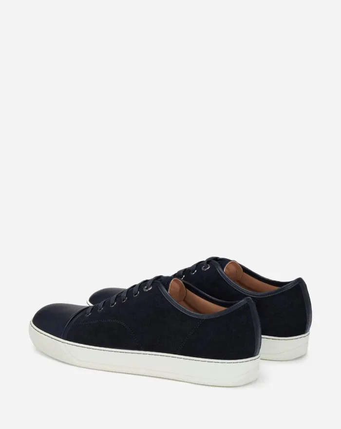 Men Lanvin DBB1 Dbb1 Leather And Suede Sneakers Navy Blue Men Lanvin DBB1 Dbb1 Leather And Suede Sneakers Navy Blue