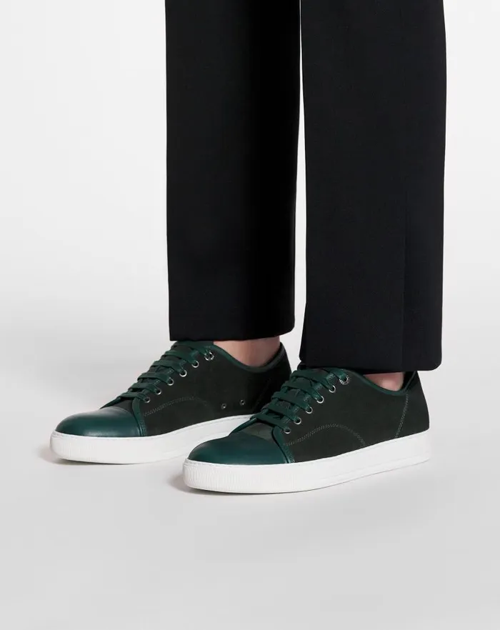 Men Lanvin DBB1 Dbb1 Leather And Suede Sneakers Rangerwhite Men Lanvin DBB1 Dbb1 Leather And Suede Sneakers Rangerwhite