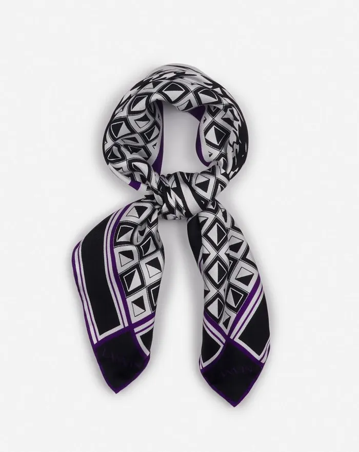 Men Lanvin Hats Lanvin X Future Scarf Eagle Print And Silk Triangles Blackpurple Reign Men Lanvin Hats Lanvin X Future Scarf Eagle Print And Silk Triangles Blackpurple Reign