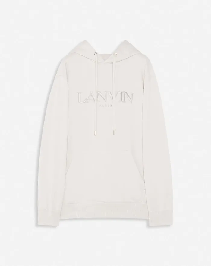 Men Lanvin Knitwear and Sweatshirts Oversized Embroidered Lanvin Paris Hoodie Mastic