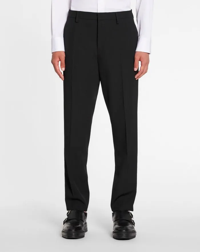 Men Lanvin Pants and Shorts Cigarette Trousers With Side Bands Black