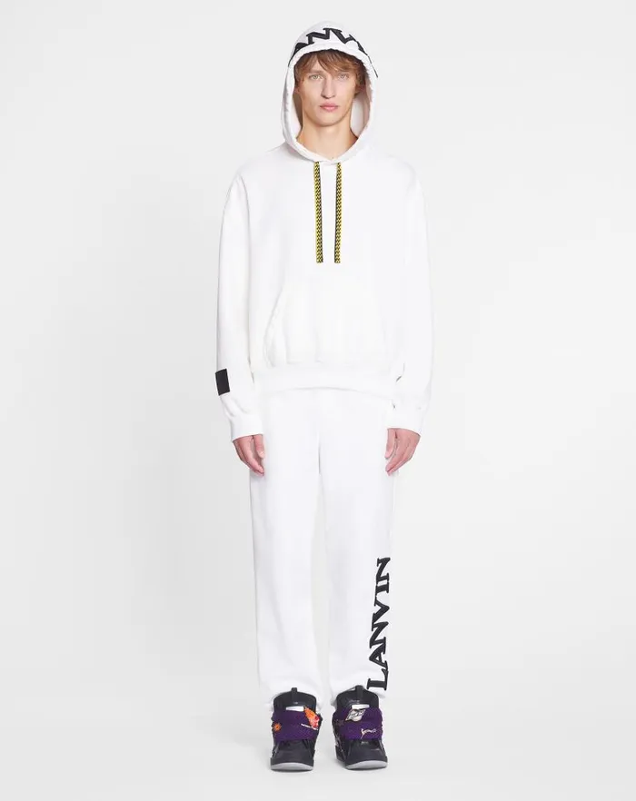 Men Lanvin Pants and Shorts Lanvin X Future Unisex Logo Jogging Pants White Mustang Men Lanvin Pants and Shorts Lanvin X Future Unisex Logo Jogging Pants White Mustang