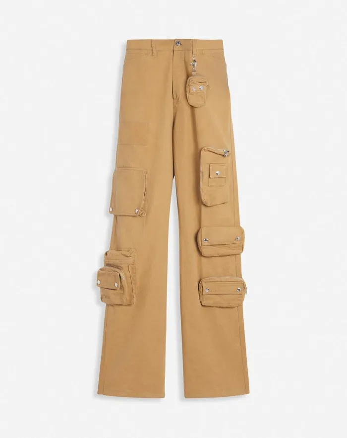 Men Lanvin Pants and Shorts Lanvin X Future Wideleg Utility Pants Sand