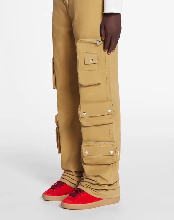 Men Lanvin Pants and Shorts Lanvin X Future Wideleg Utility Pants Sand Men Lanvin Pants and Shorts Lanvin X Future Wideleg Utility Pants Sand