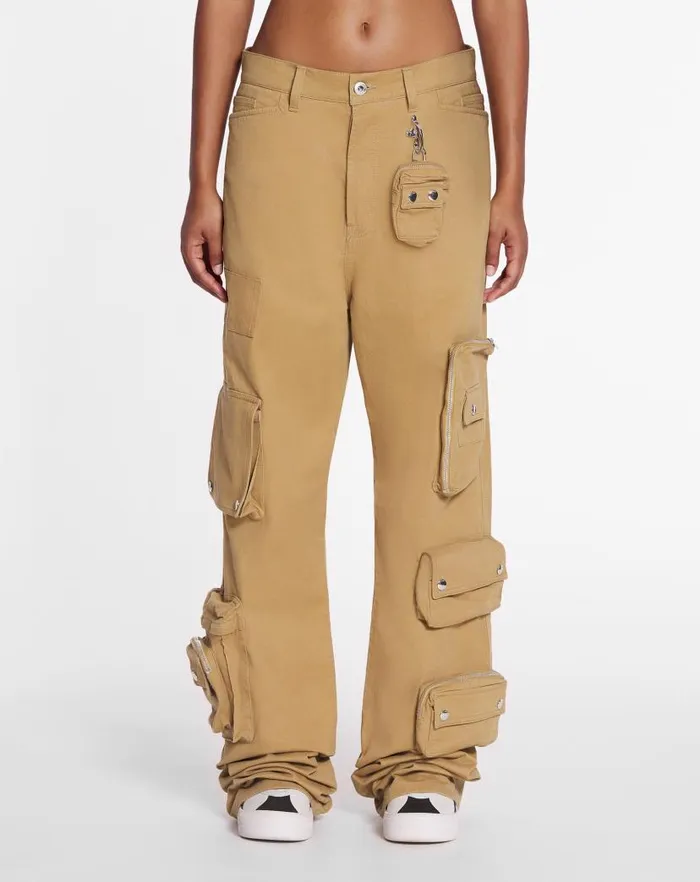 Men Lanvin Pants and Shorts Lanvin X Future Wideleg Utility Pants Sand Men Lanvin Pants and Shorts Lanvin X Future Wideleg Utility Pants Sand