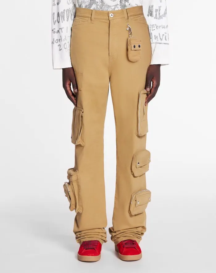 Men Lanvin Pants and Shorts Lanvin X Future Wideleg Utility Pants Sand Men Lanvin Pants and Shorts Lanvin X Future Wideleg Utility Pants Sand