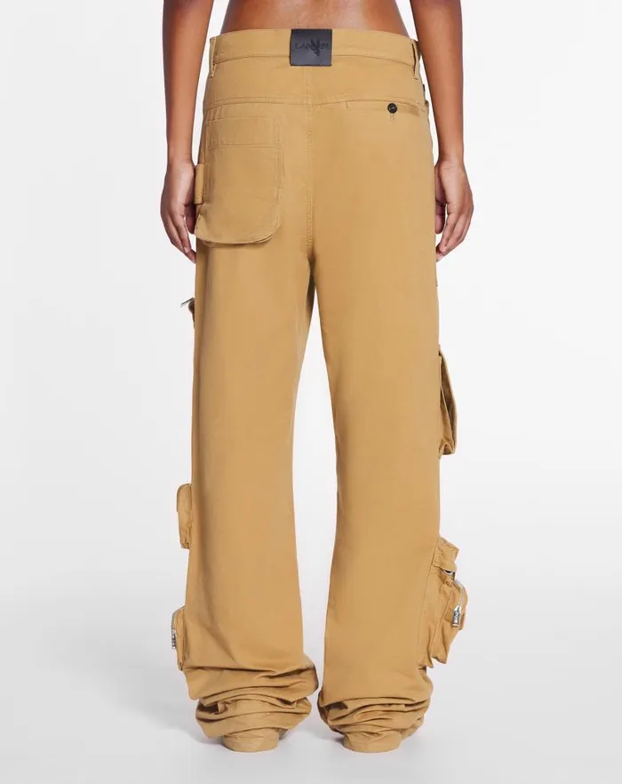 Men Lanvin Pants and Shorts Lanvin X Future Wideleg Utility Pants Sand Men Lanvin Pants and Shorts Lanvin X Future Wideleg Utility Pants Sand