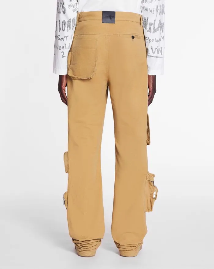 Men Lanvin Pants and Shorts Lanvin X Future Wideleg Utility Pants Sand Men Lanvin Pants and Shorts Lanvin X Future Wideleg Utility Pants Sand