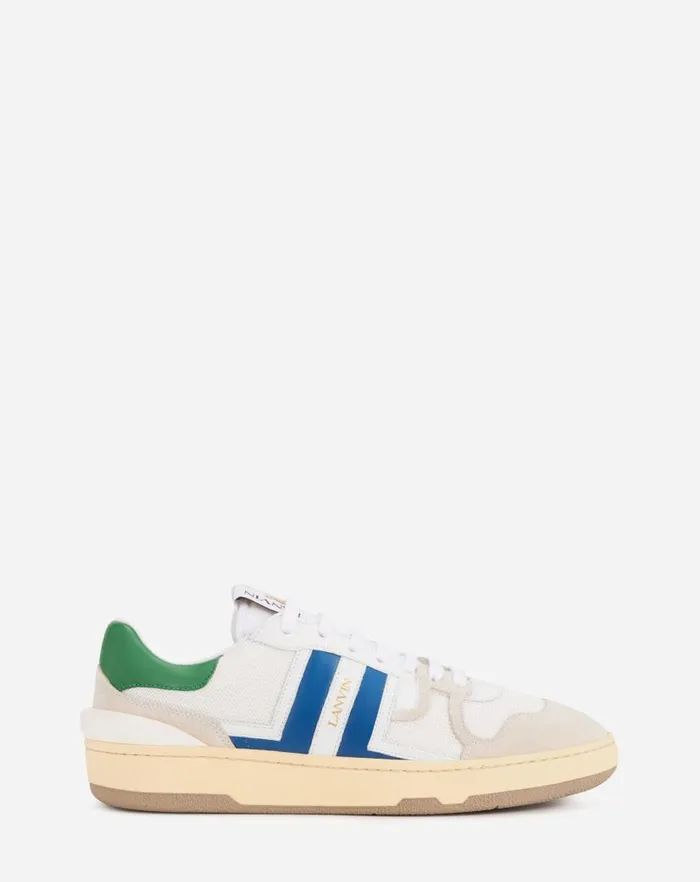 Men Lanvin Sneakers Clay Low Top Sneakers Whiteblue
