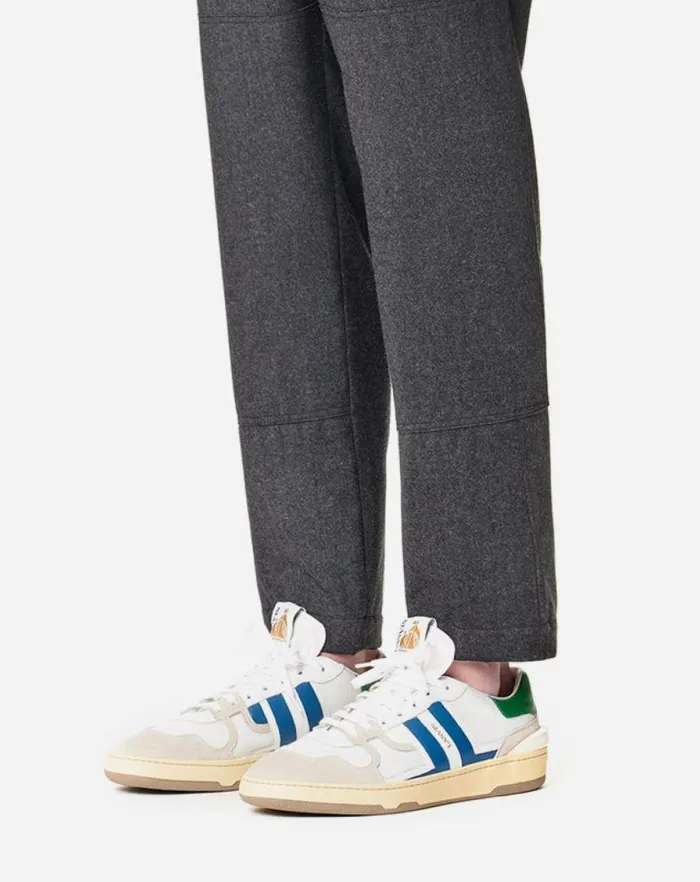 Men Lanvin Sneakers Clay Low Top Sneakers Whiteblue
