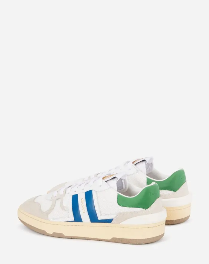 Men Lanvin Sneakers Clay Low Top Sneakers Whiteblue